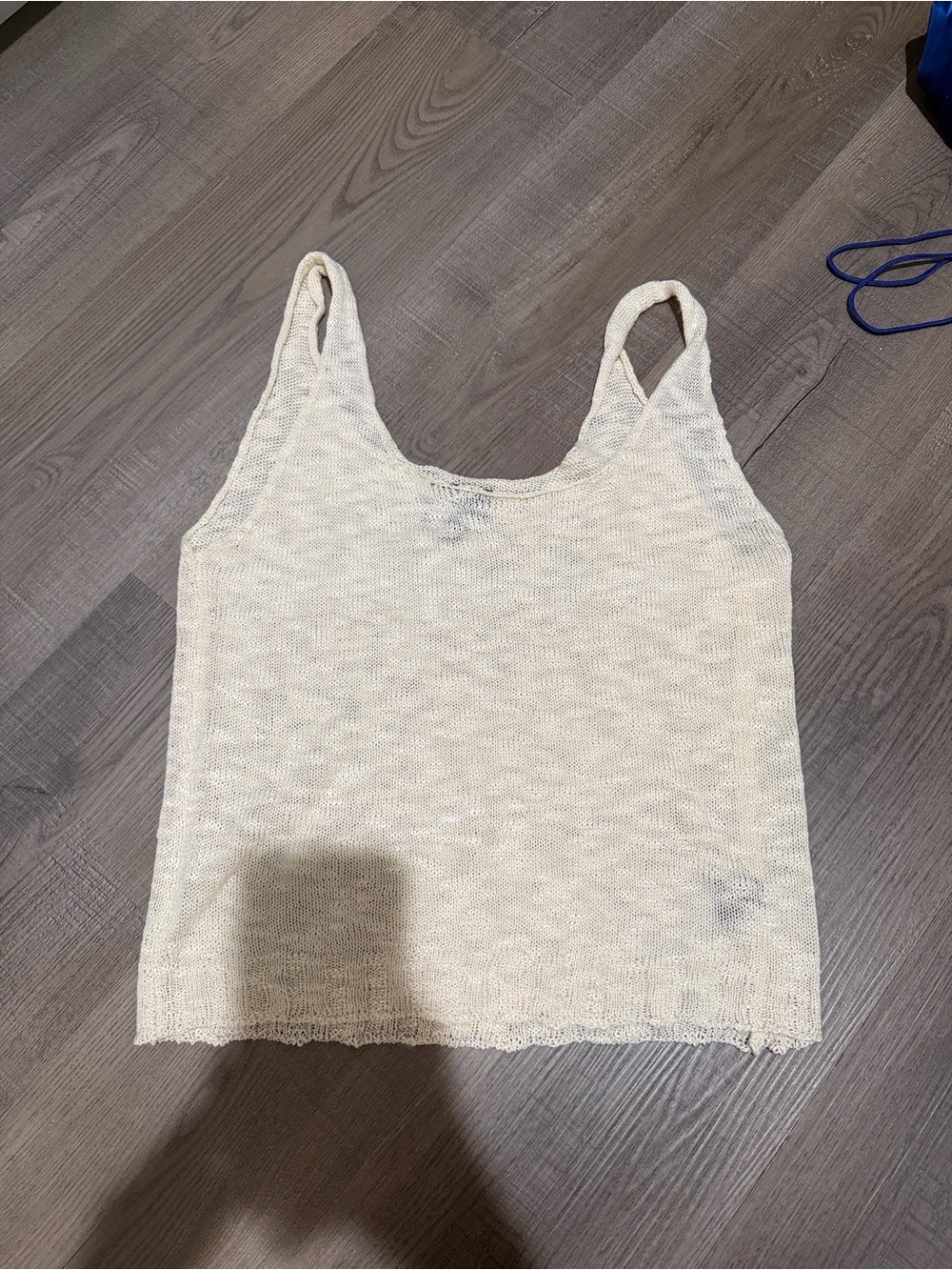 Angie Lightweight Cream Knit Tank Top - Women's Sleeveless Sweater